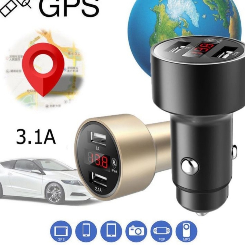 IPark! Double USB car charger with GPS built in.